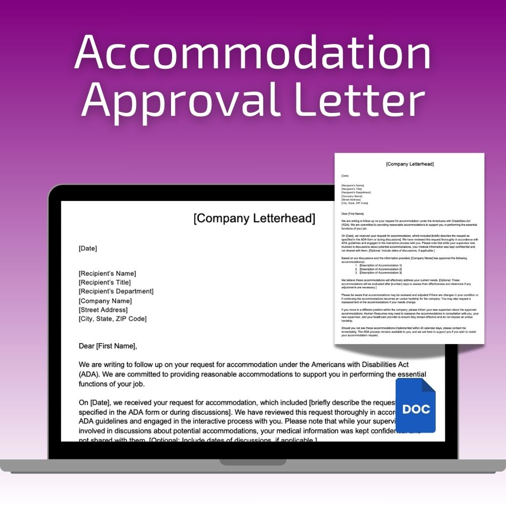 accommodation approval letter ada screenshot