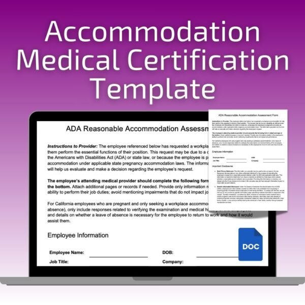 doctor's certification form ada screenshot