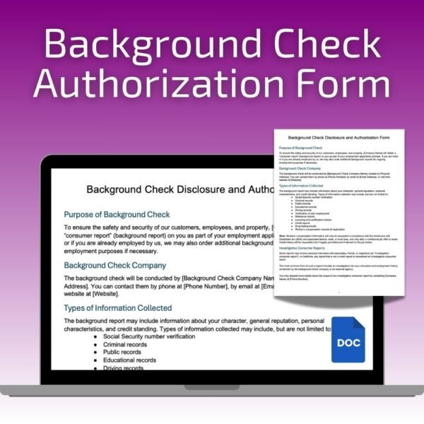sample background check authorization form word