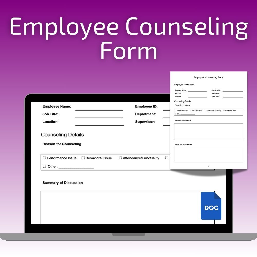 Employee Counseling Form Template