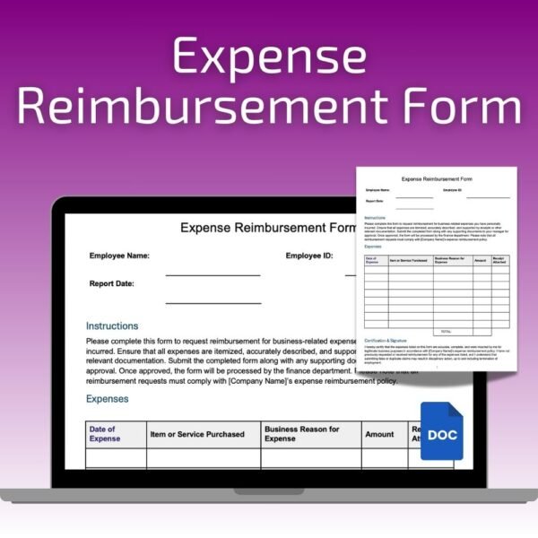Expense Reimbursement Form Template