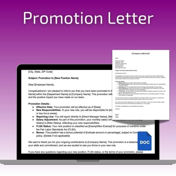 Promotion Letter Template