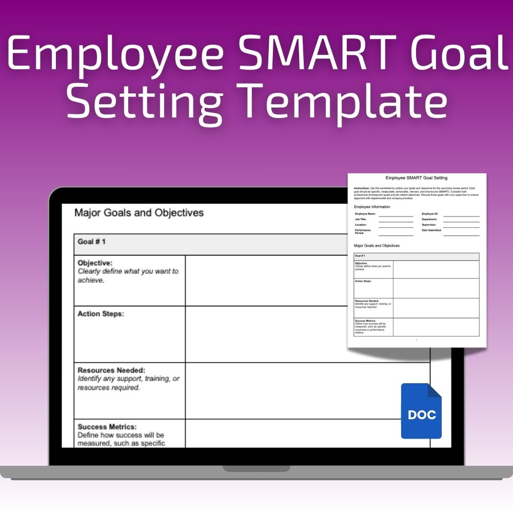 SMART Goals and Objectives Worksheet Template