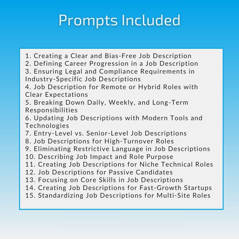 list of AI prompts included