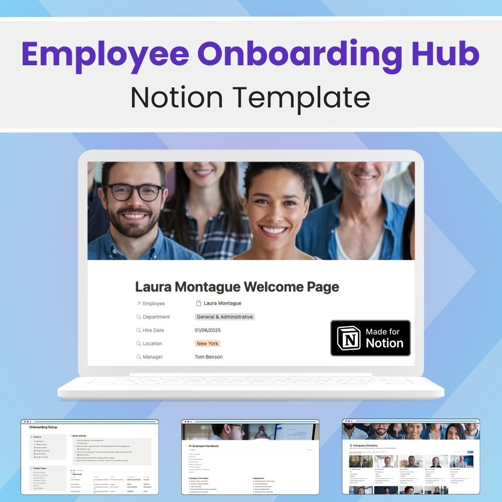 screenshots of onboarding hub on a laptop