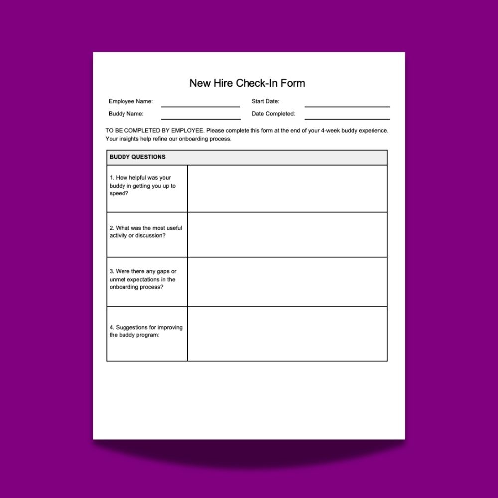 new hire buddy program template sample