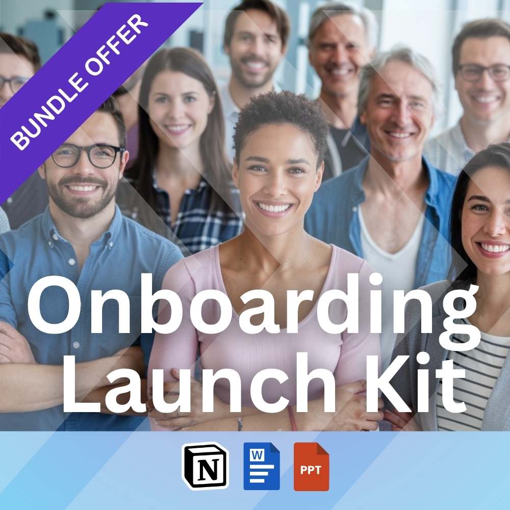 Team of diverse professionals representing an onboarding launch kit