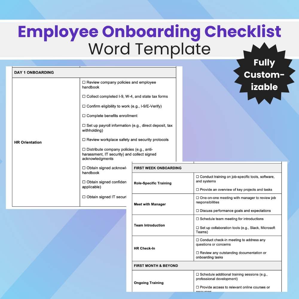 small business onboarding kit example