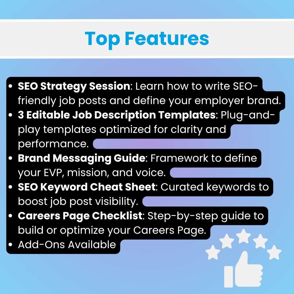 top features of a branding kit for job descriptions