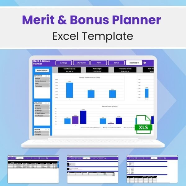 Excel Merit and Bonus Tracker Dashboard