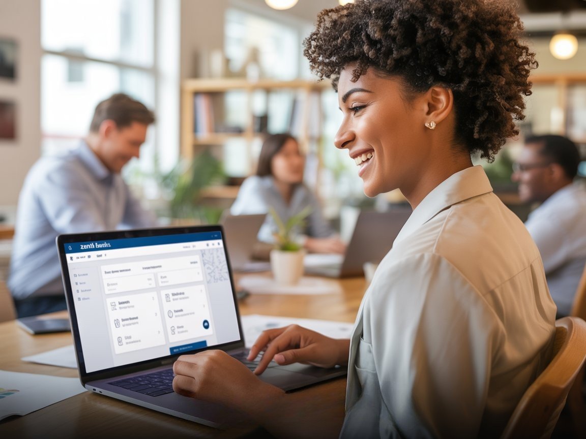 employee completing benefits enrollment with decision support tools