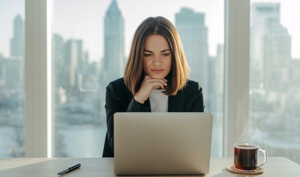 HR manager reading an unemployment insurance claim